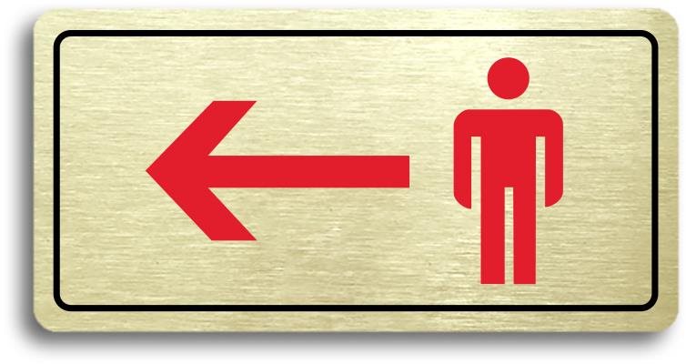 Accept Piktogram "WC MUŽI VLEVO" (160 × 80 mm) (zlatá tabulka -...