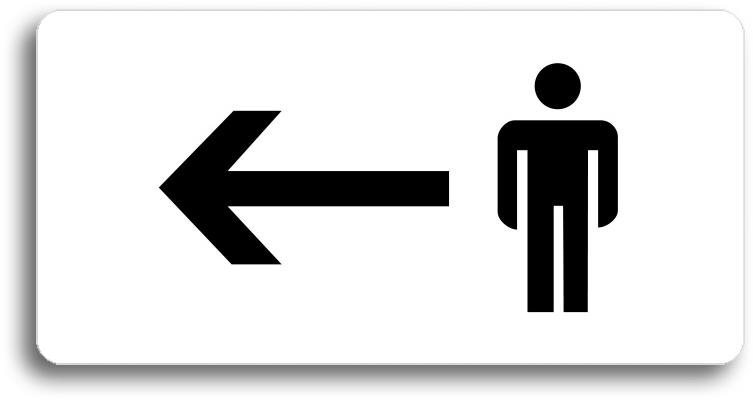 Accept Piktogram "WC MUŽI VLEVO" (160 × 80 mm) (bílá tabulka -...