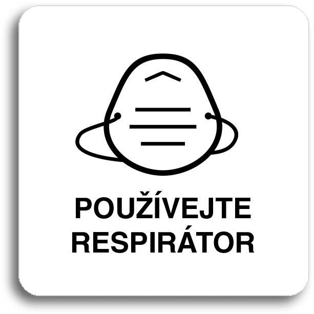 Accept Piktogram "používejte respirátor IV" (80 × 80 mm) (bílá...