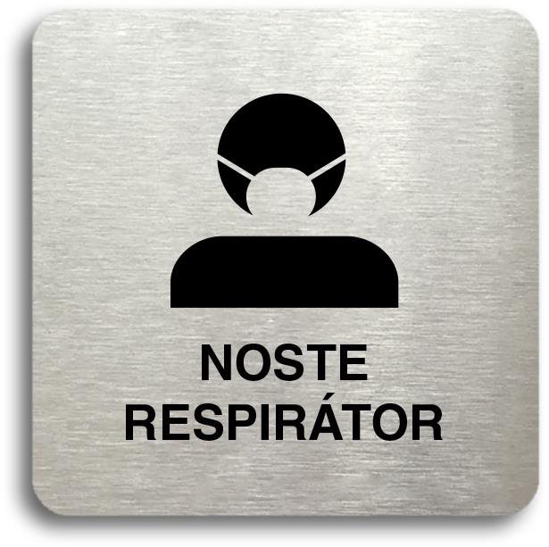 Accept Piktogram "noste respirátor III" (80 × 80 mm) (stříbrná...