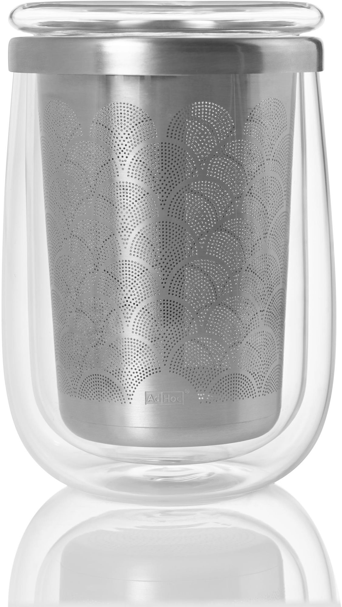 AdHoc Hrnček na čaj s infuzérom FUSION GLASS 400 ml Hrnček