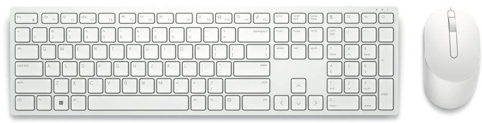 Dell Pro KM5221W weiß - US INTL (QWERTY) Tastatur/Maus-Set