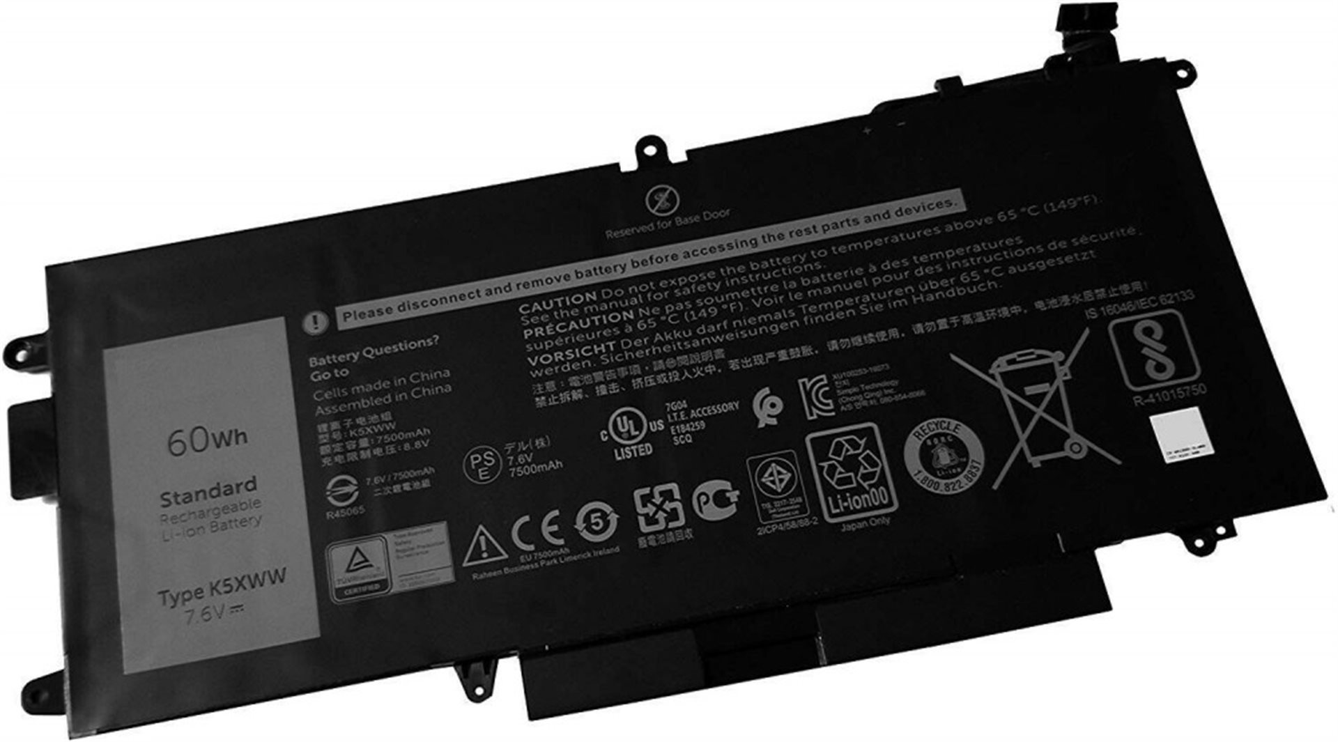 Dell 60 Wh 4-cellás/HR Li-ion akkumulátor a Latitude 5289, 7389,...