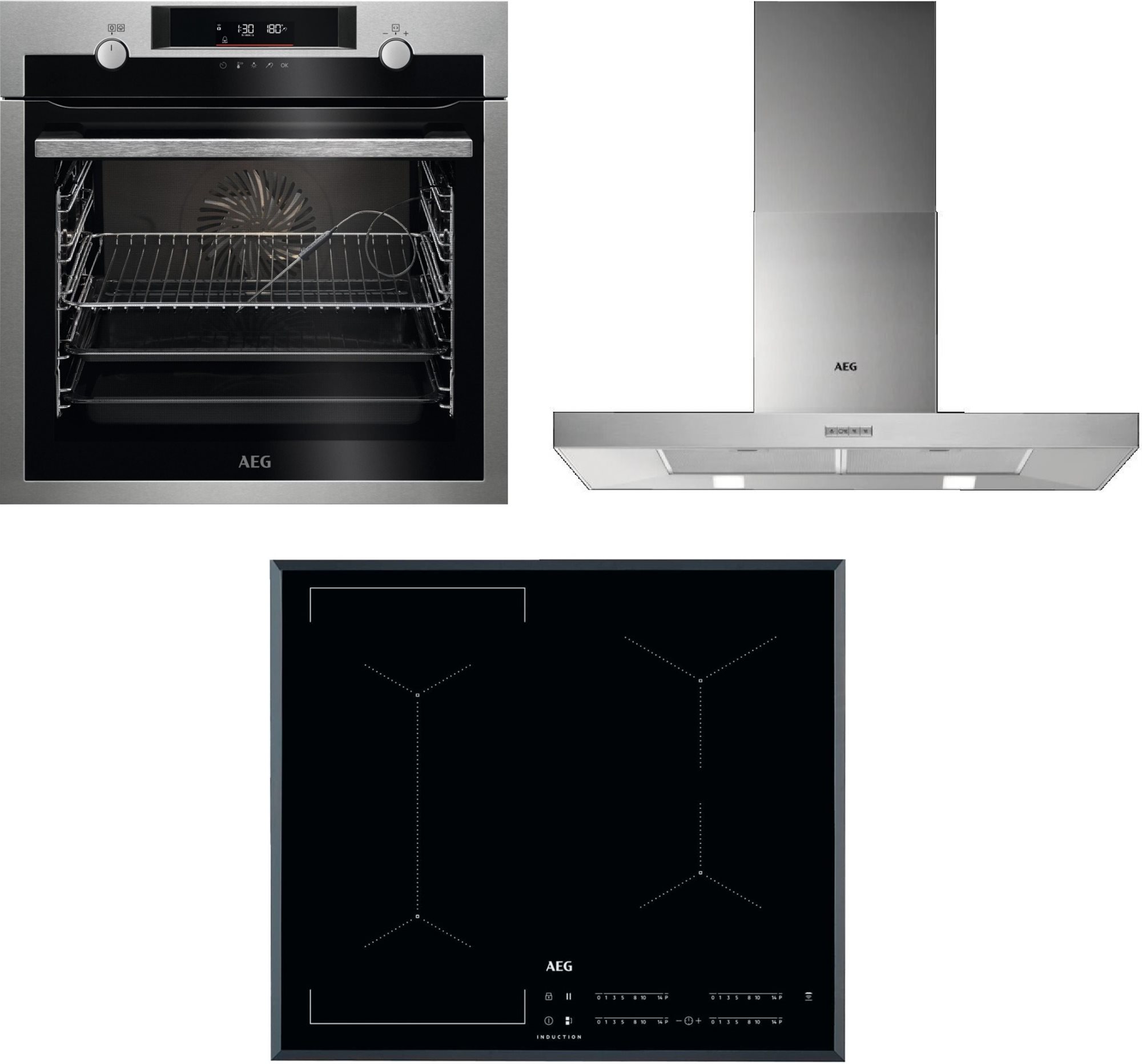 AEG Mastery SteamBake BCE558370M + AEG Mastery Bridge IKE64441FB +...