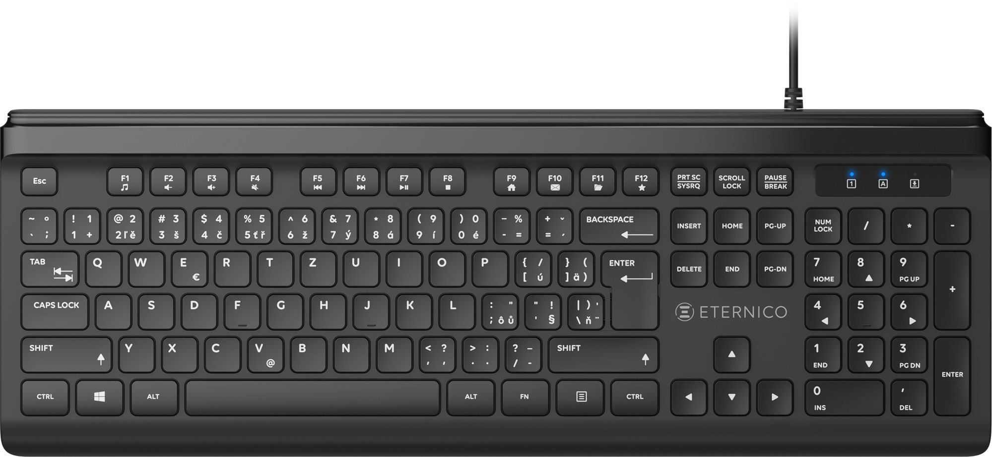 Eternico Home Keyboard Wired KD2020 čierna – CZ/SK Klávesnica