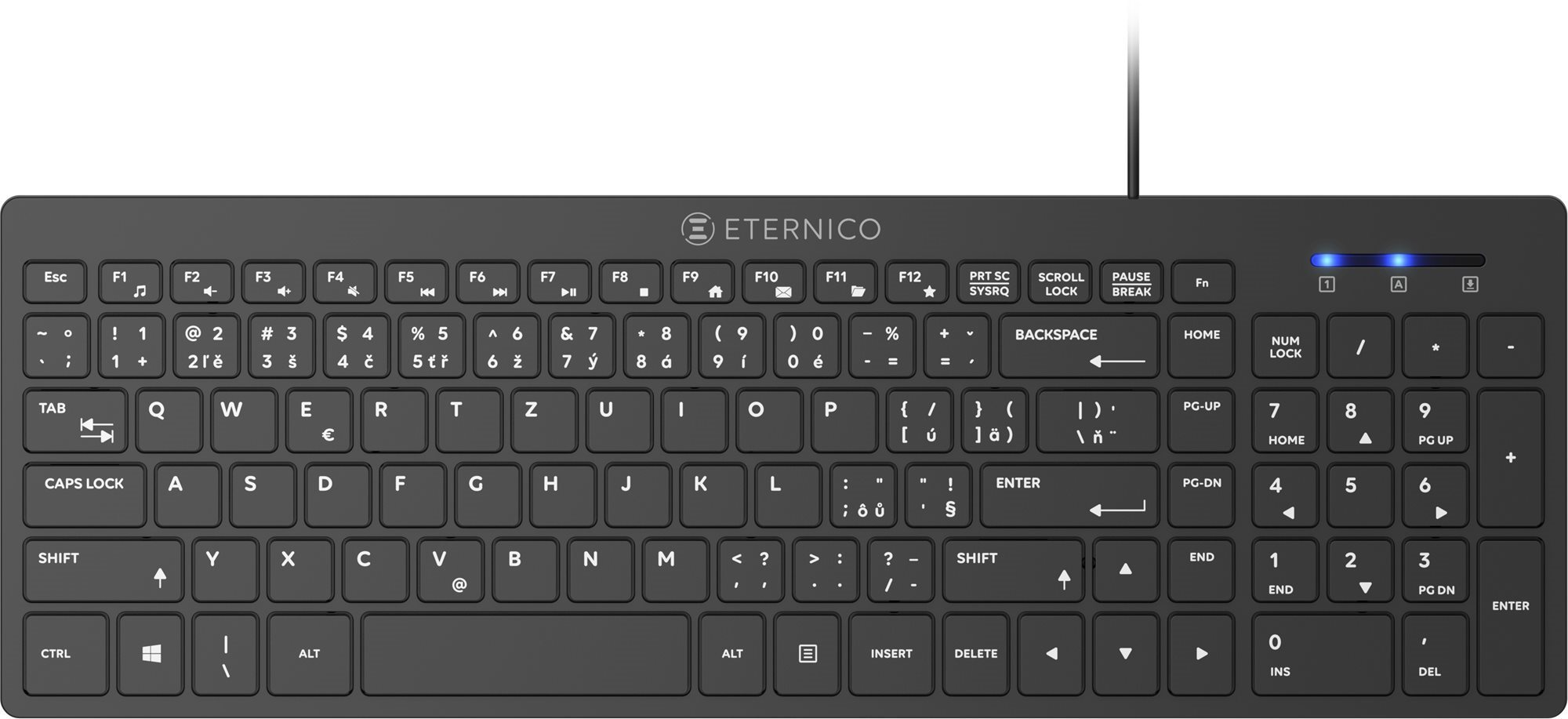 Eternico Home Keyboard Wired KD2021 čierna – CZ/SK Klávesnica