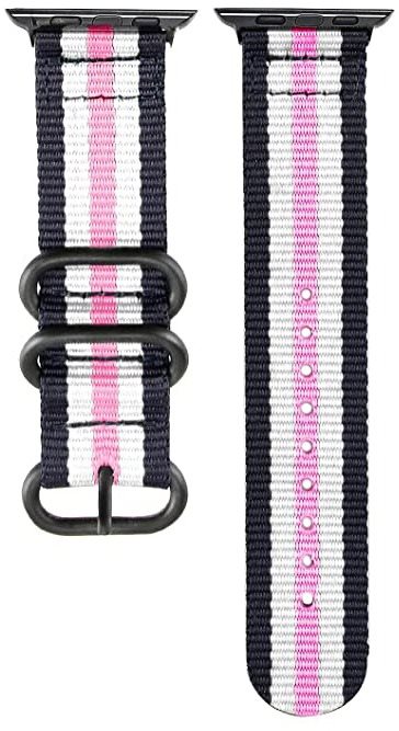 Eternico 42mm / 44mm Nylon Band Black-Pink for Apple Watch Watch...