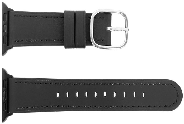 Eternico Leather for Apple Watch 42mm / 44mm / 45mm black Watch Strap