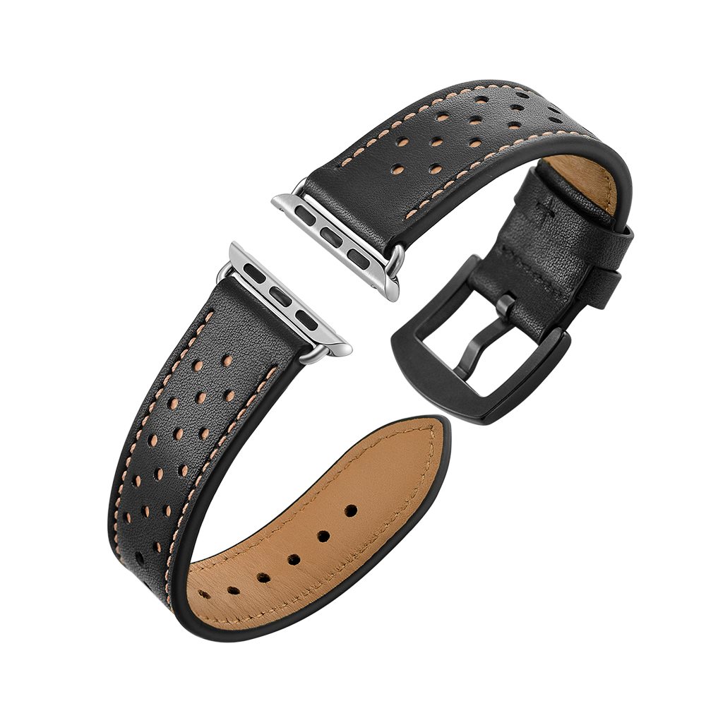 Eternico Leather Band for Apple Watch 42mm / 44mm / 45mm black...