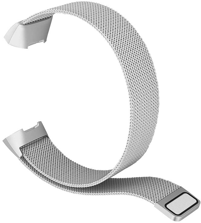 Eternico Fitbit Charge 3/4 Steel Silver (Small) Watch Strap