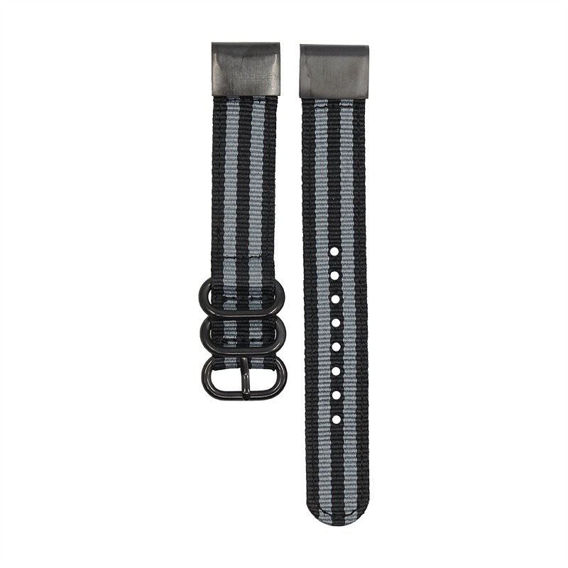 Eternico HQ Nylon Black Grey for Garmin 20 Watch Strap