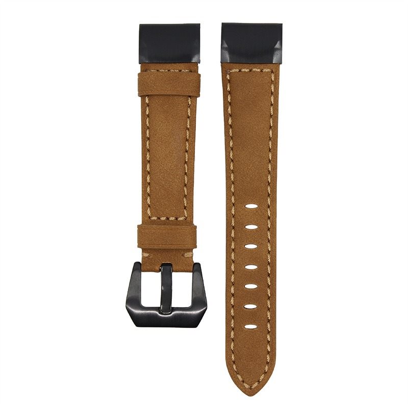 Eternico Garmin Quick Release 22 Genuine Leather, Brown Watch Strap