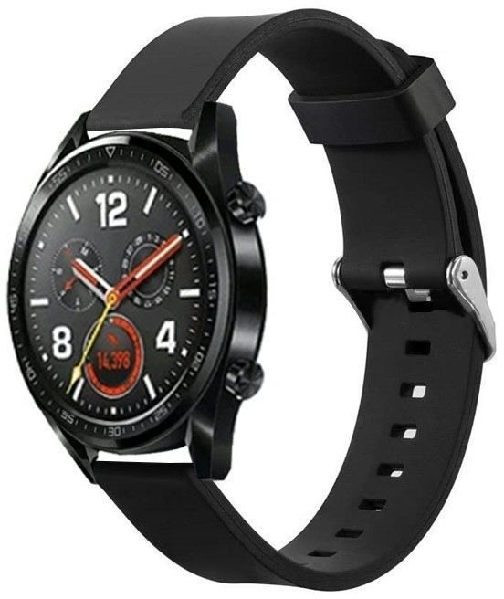Eternico Silicone avec boucle métal noir pour Huawei Watch GT 2...