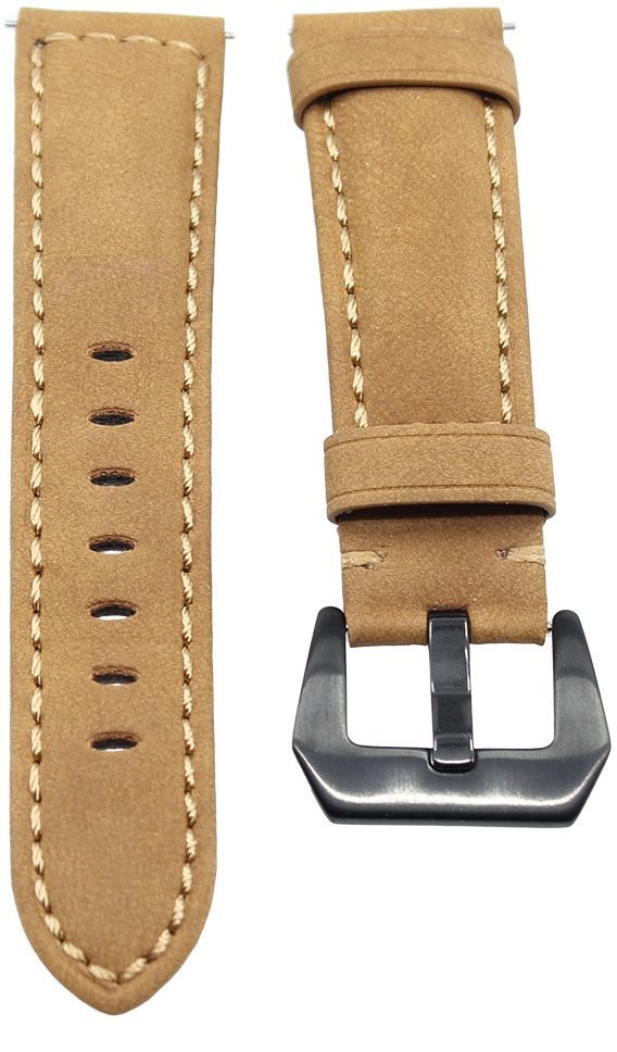 Eternico Genuine Leather universal Quick Release 22mm brown Watch...