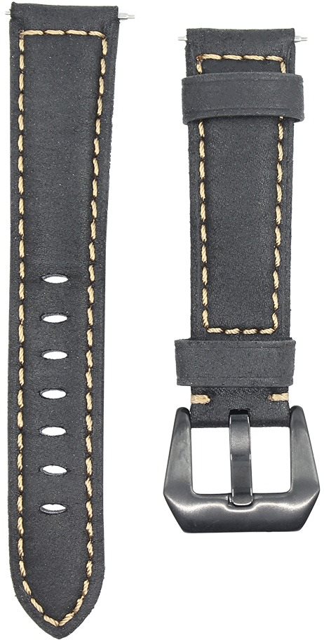 Eternico Genuine Leather universal Quick Release 20mm black Watch...