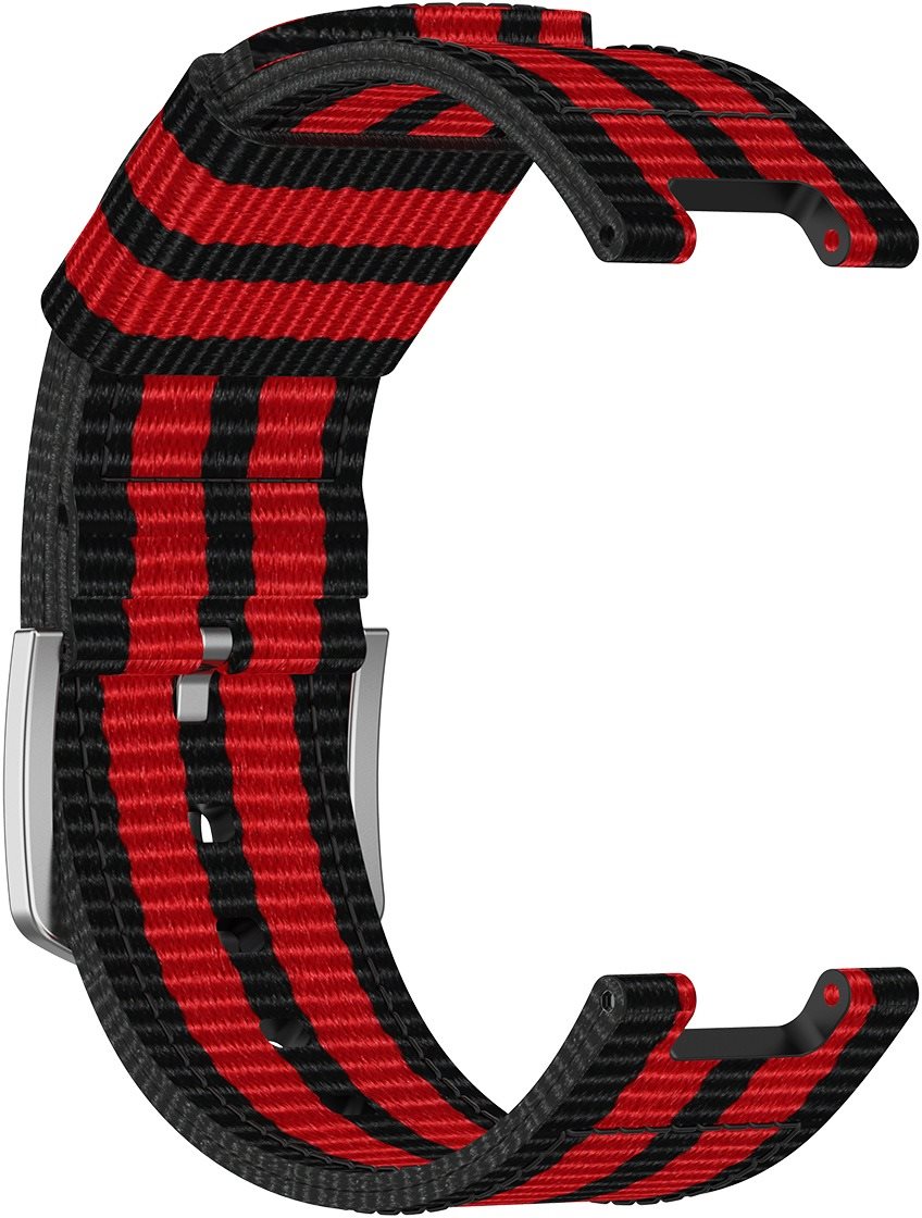 Eternico Canvas Stripes for Amazfit T-Rex Red and Black Watch Strap