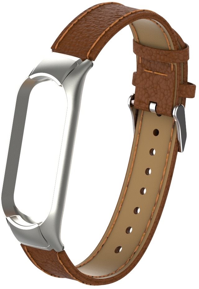 Eternico Genuine Leather Brown for Mi Band 5 / 6 Watch Strap