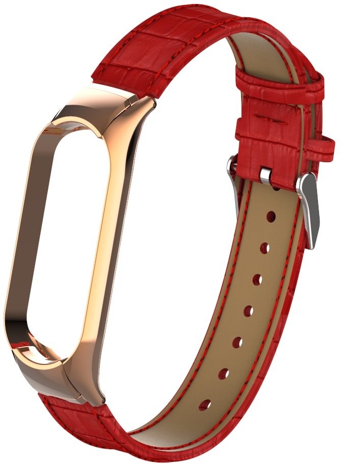 Eternico Genuine Leather Red for Mi Band 5 / 6 Watch Strap