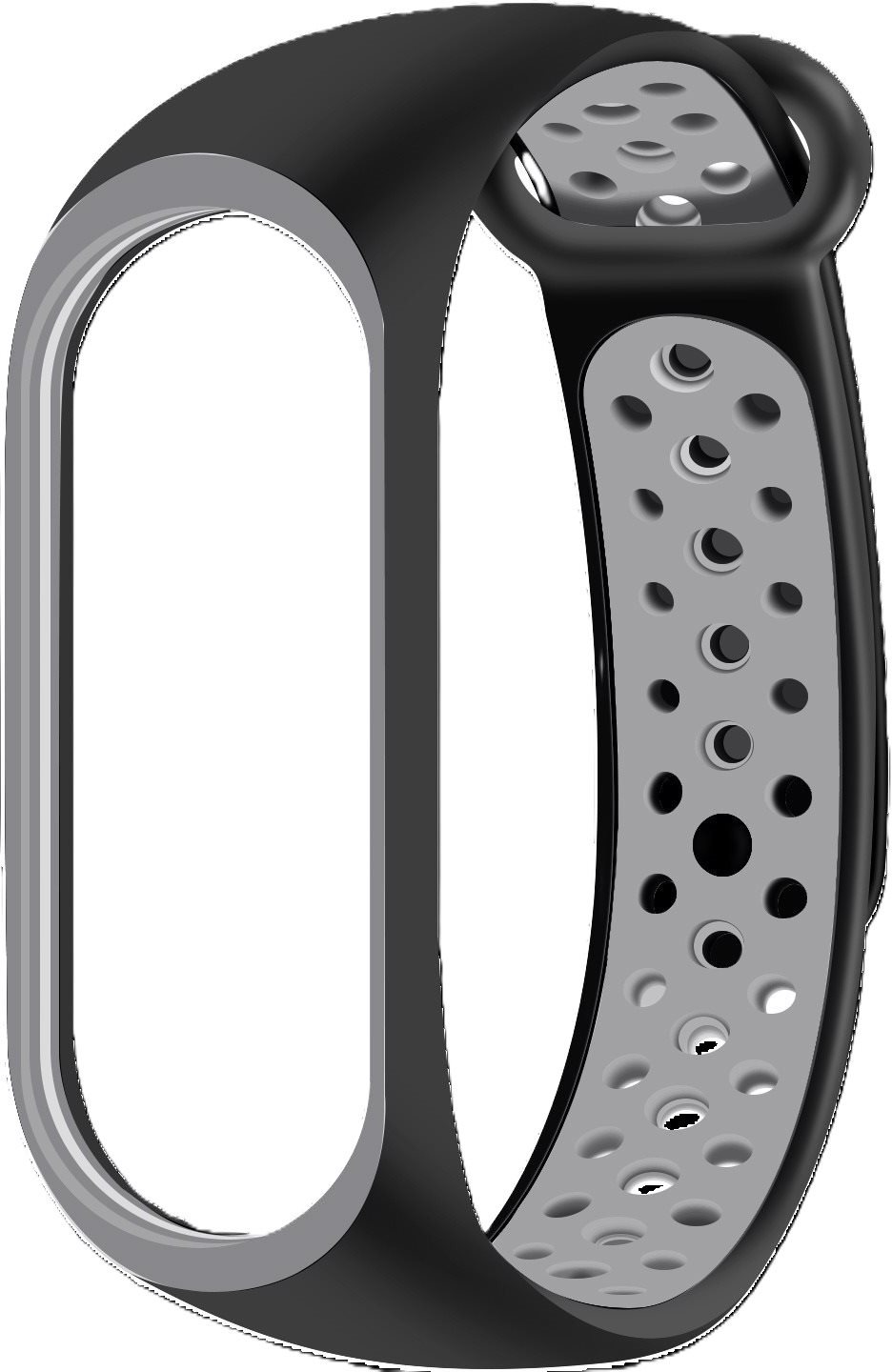 Eternico Sporty für Xiaomi Mi band 5 / 6 / 7 solid black and gray...