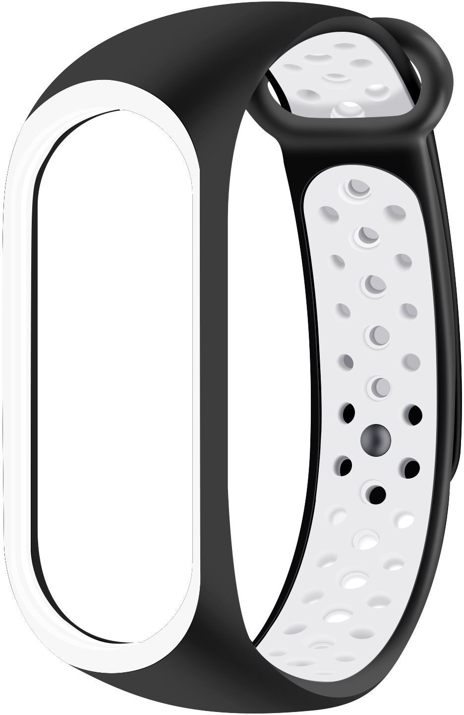 Eternico Sporty Xiaomi Mi band 5 / 6 / 7 - solid black and white Szíj