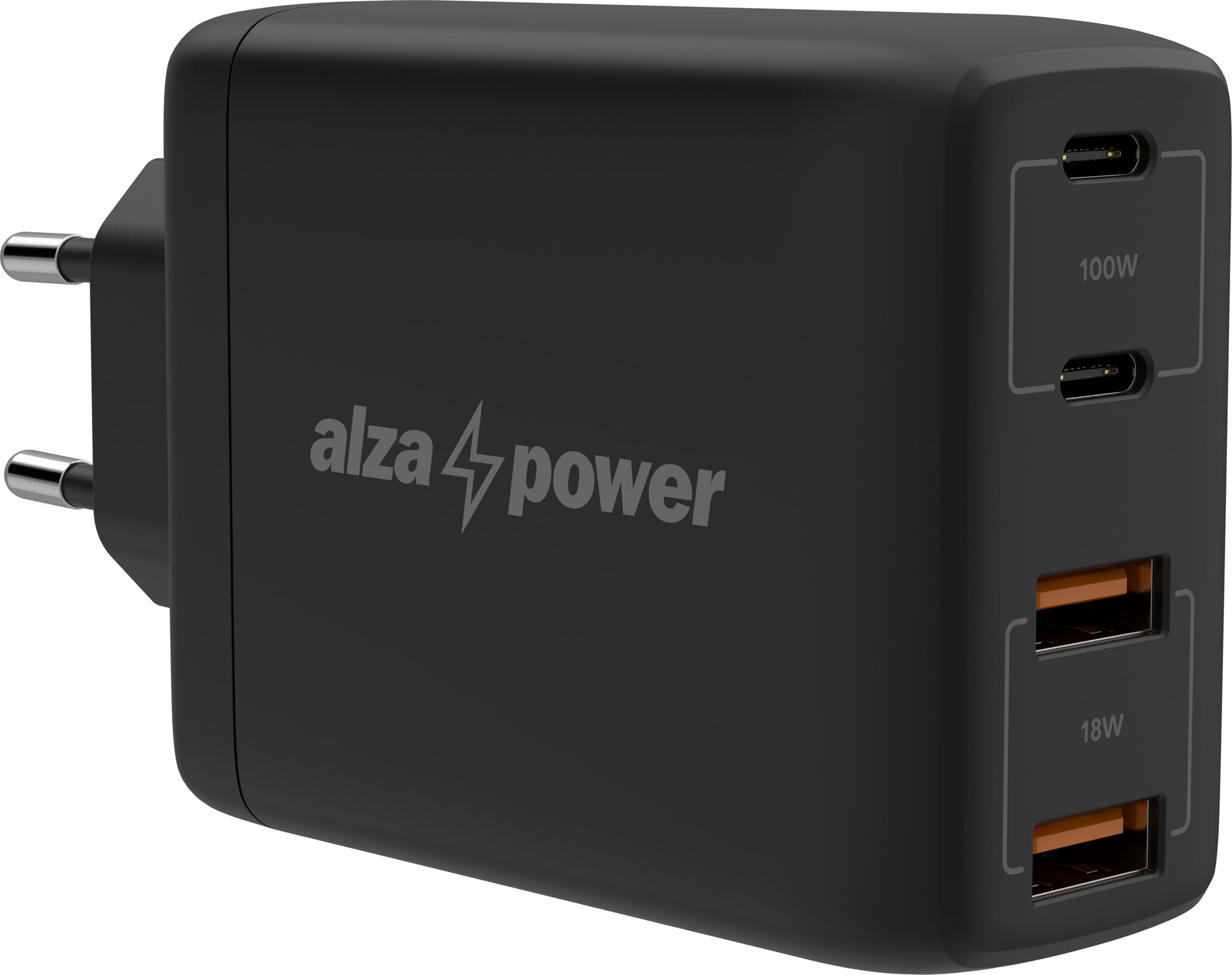 AlzaPower G300 GaN Fast Charge 100W Black AC Adapter