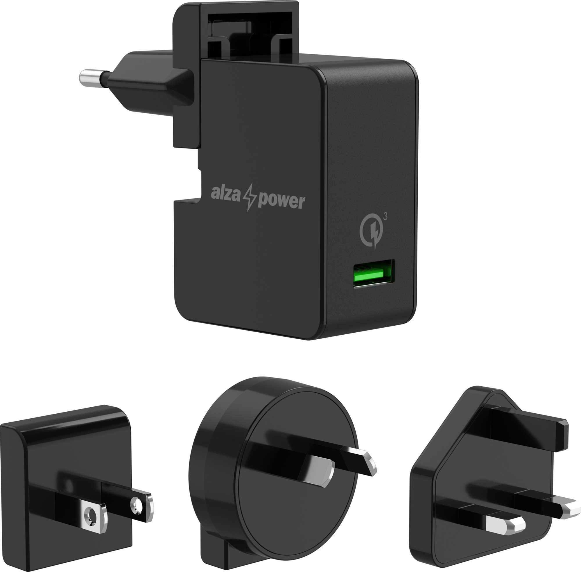 AlzaPower Travel Charger T200, Black AC Adapter