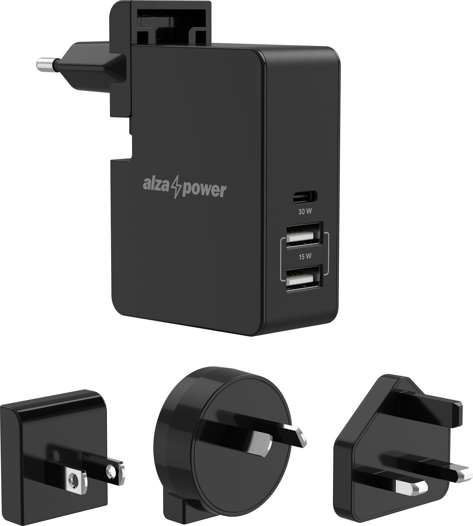 AlzaPower Travel Charger T300, Black AC Adapter