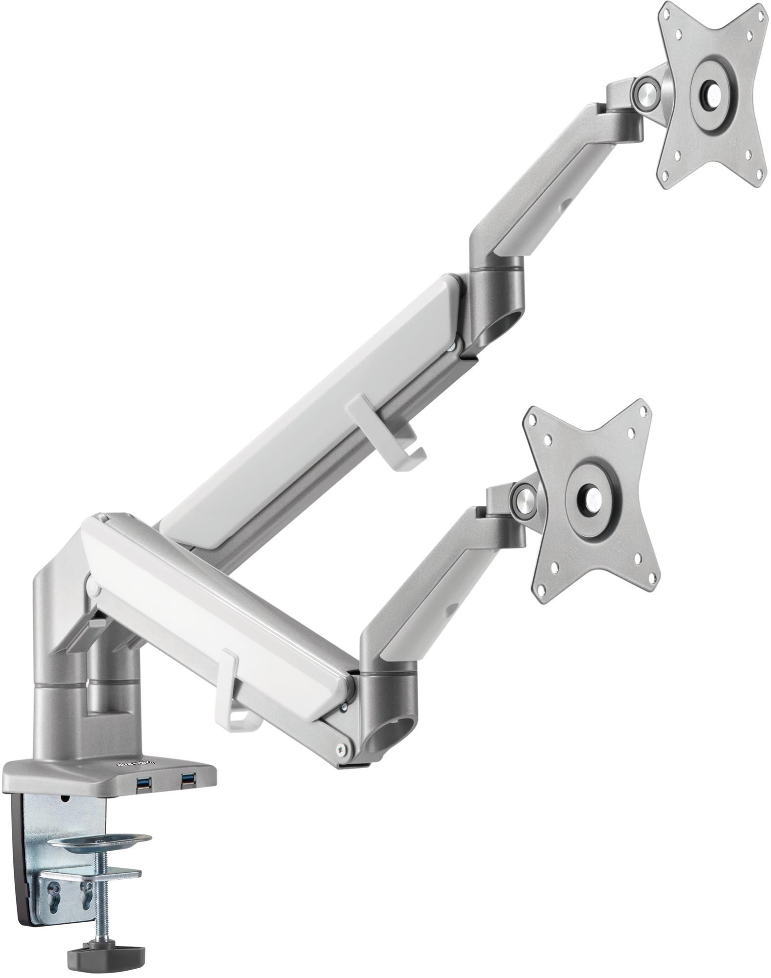 AlzaErgo Arm D225S Space Saver USB - ezüst Monitorállvány
