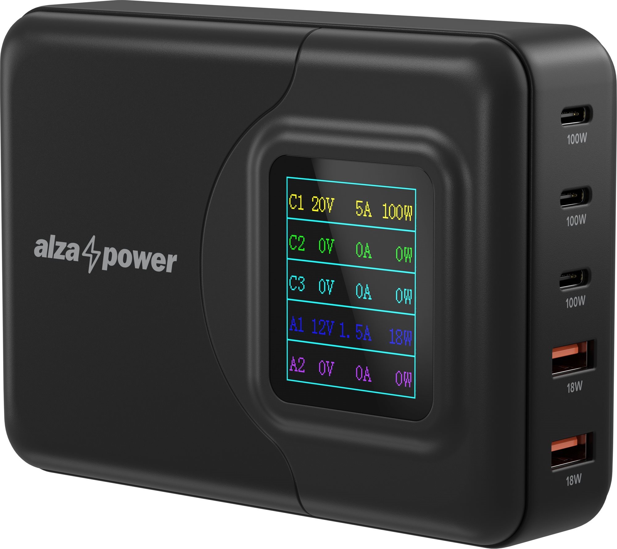 AlzaPower M500 Digital Display Multi Ultra Charger 200W čierna...