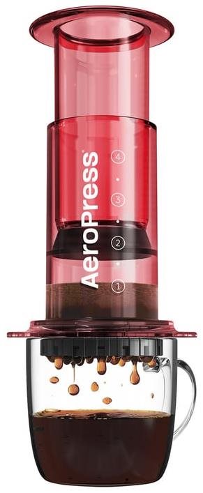 Aeropress Clear Red Manuelle Kaffeemaschine