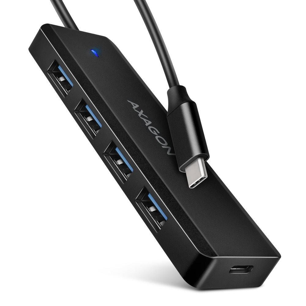 AXAGON HUE-C1C TRAVEL Hub, USB-C 5Gbps, 4x USB-A, USB-C power IN,...