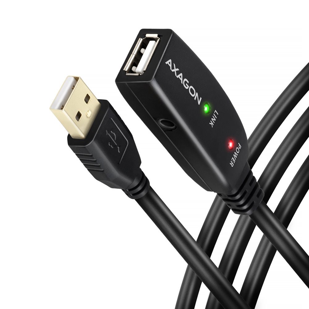 AXAGON ADR-220 USB 2.0 Active Extension / Repeater Cable, USB A to...