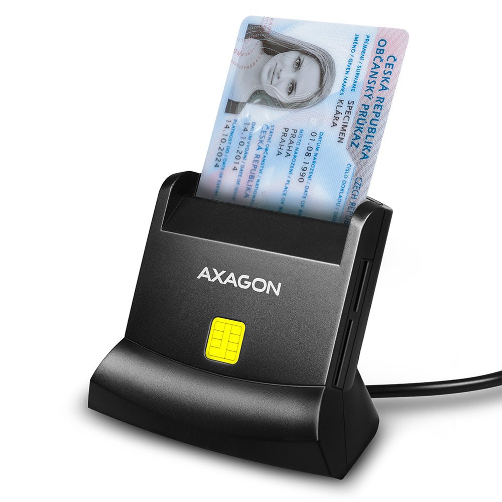 AXAGON CRE-SM2 Smart card & SD / microSD / SIM card Čtečka eObčanek