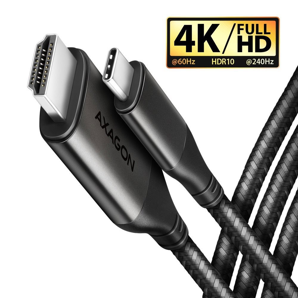 AXAGON RVC-HI2MC, USB-C -> HDMI 2.0 cable 1.8m, 4K/60Hz HDR10,...