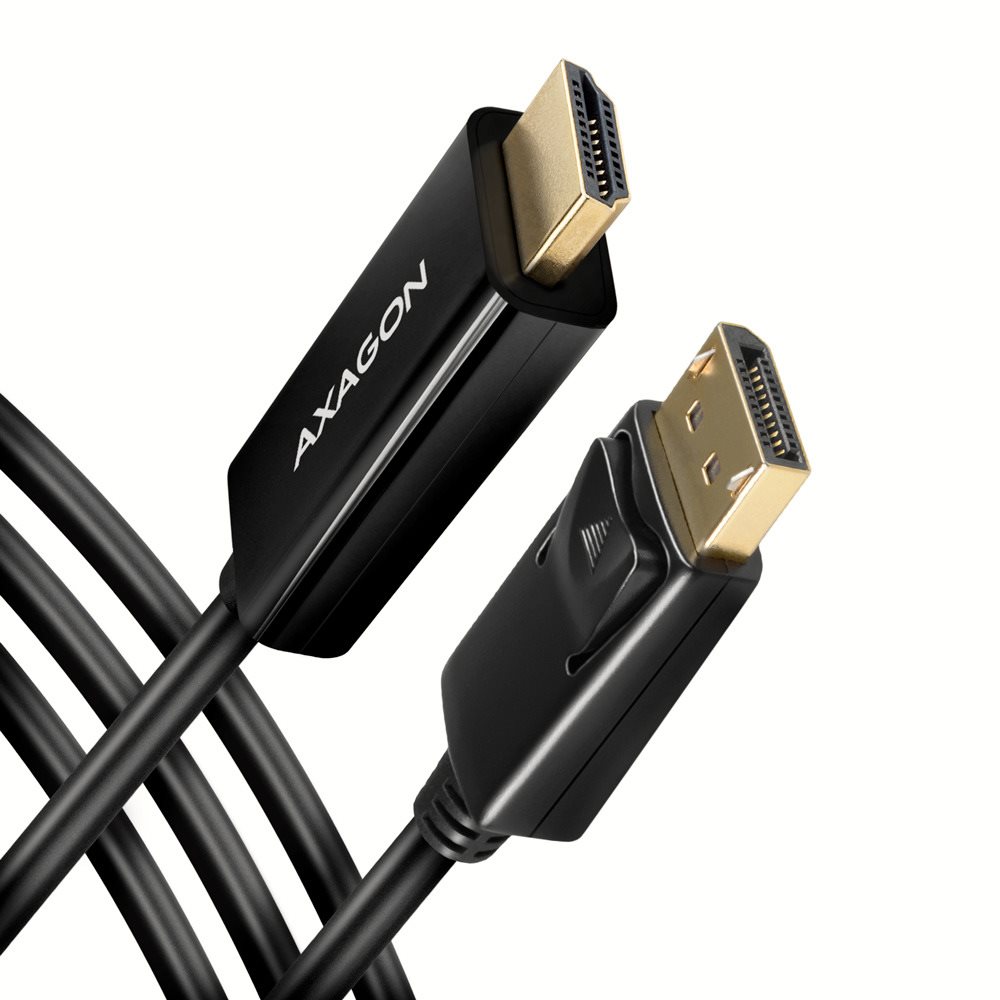 AXAGON RVD-HI14C2, DisplayPort -> HDMI 1.4 cable 1.8m, 4K/30Hz...