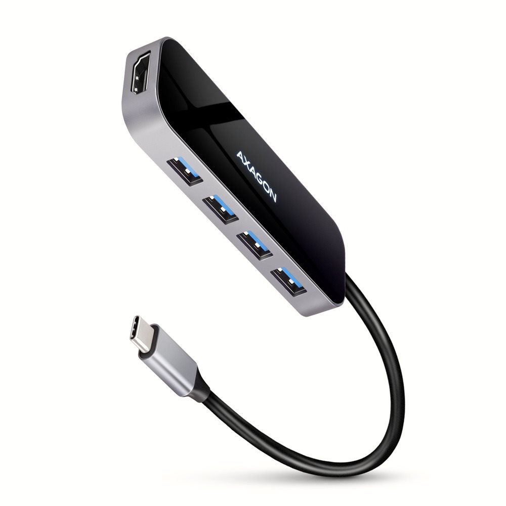 AXAGON HMC-6H4A 6-in-1 Hub, USB-C 5Gbps, 4x USB-A, HDMI 4k/30Hz, PD...