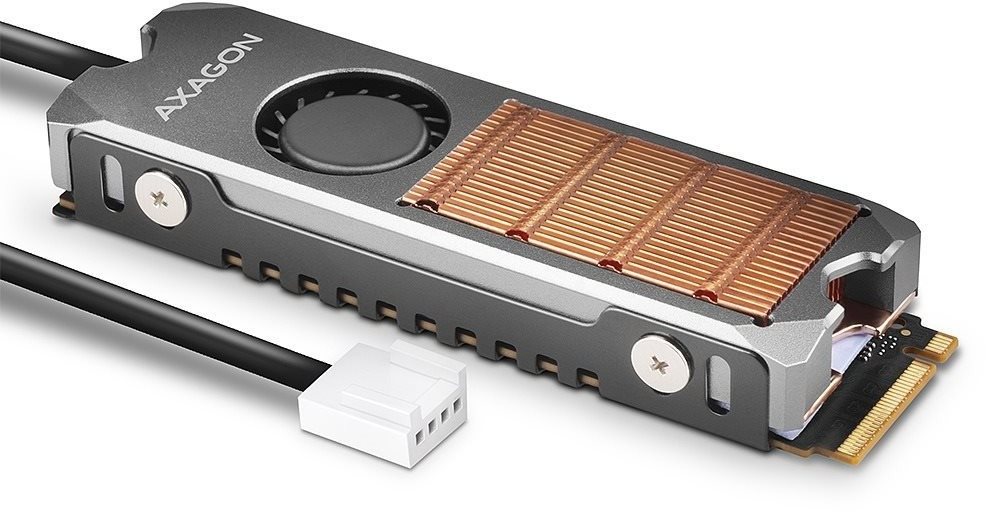 AXAGON CLR-M2FAN COPPER Heatsink with FAN for M.2 SSD Chladič...
