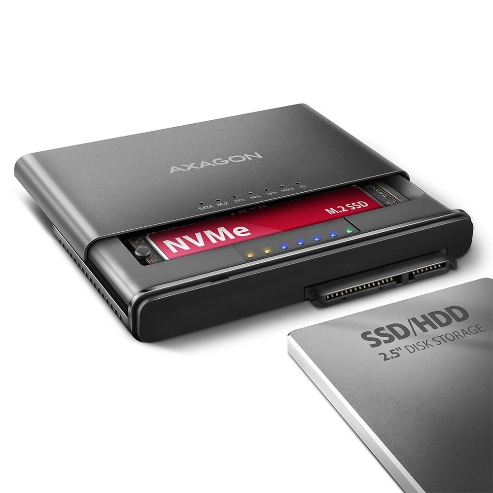 AXAGON ADSA-CC, NVMe M.2 SSD & SATA 2.5"/3.5" SSD/HDD CLONE MASTER...