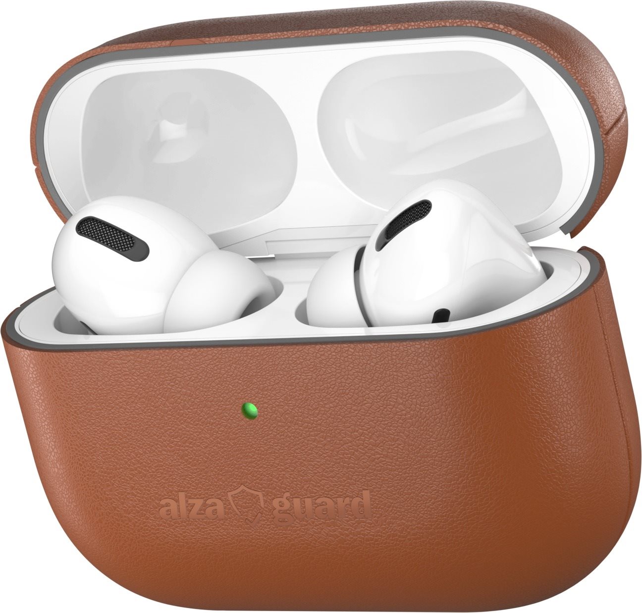 AlzaGuard Genuine Leather AirPods Pro 2022 tok, barna Fülhallgató tok