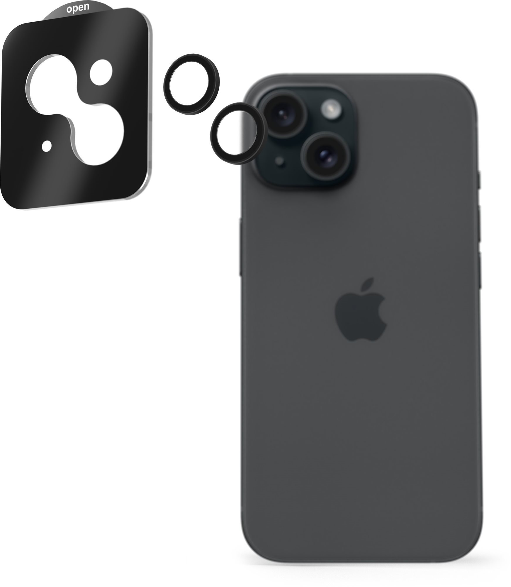 AlzaGuard Elite Lens Protector iPhone 15 / 15 Plus fekete Kamera...