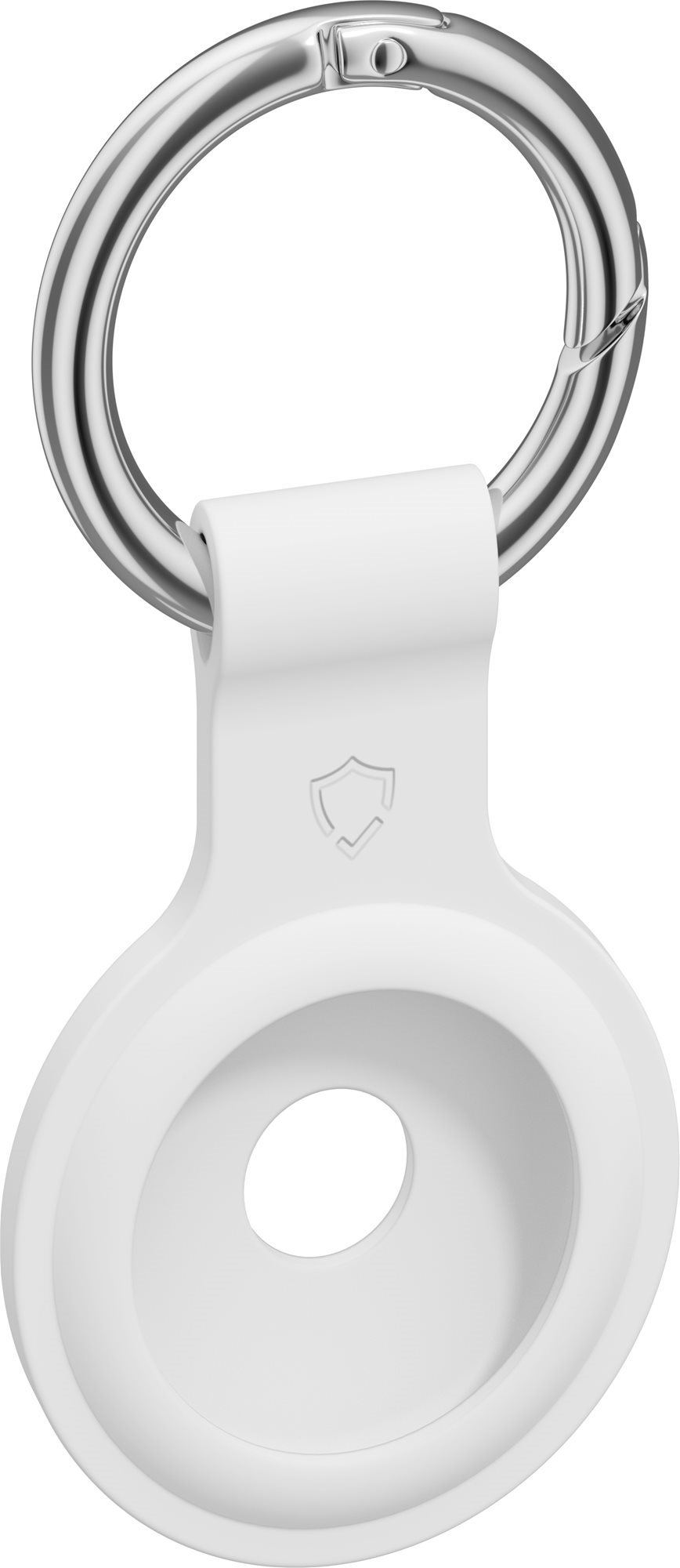 AlzaGuard Silicone Keychain na Airtag biela AirTag kľúčenka