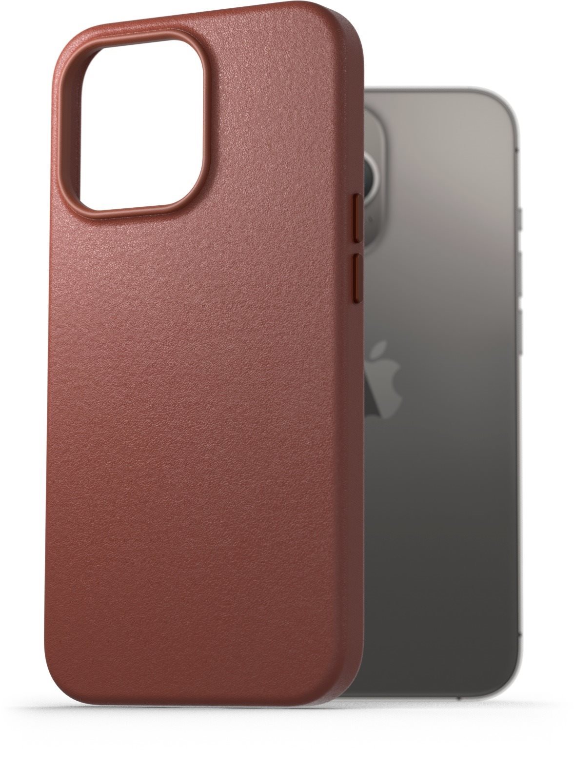 AlzaGuard Genuine Leather Case iPhone 13 Pro barna tok Telefon tok