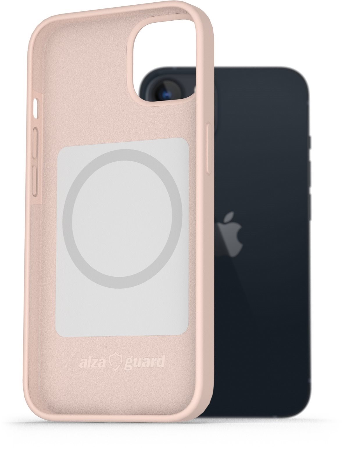 AlzaGuard Silicone Case iPhone 13 Magsafe rózsaszín tok Telefon tok