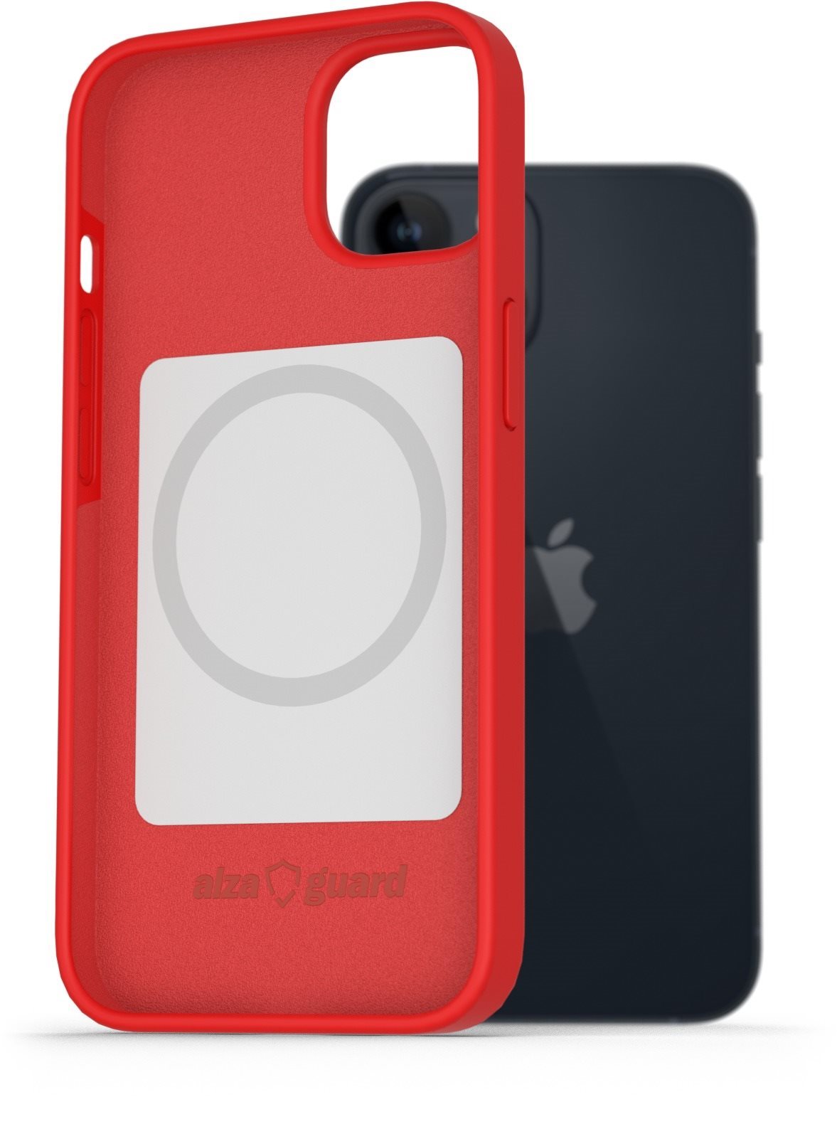 AlzaGuard iPhone 14 Magsafe piros szilikon tok Telefon tok
