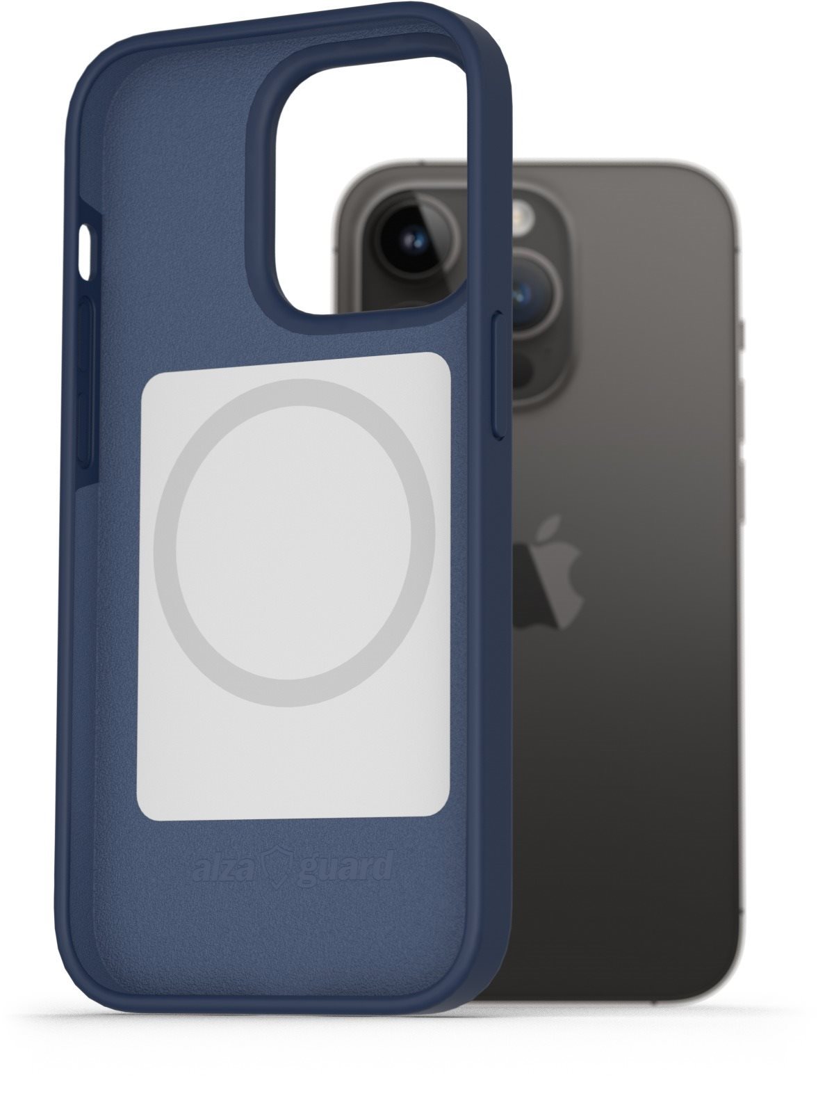AlzaGuard Magsafe Silicone Case na iPhone 14 Pro modrý Kryt na mobil