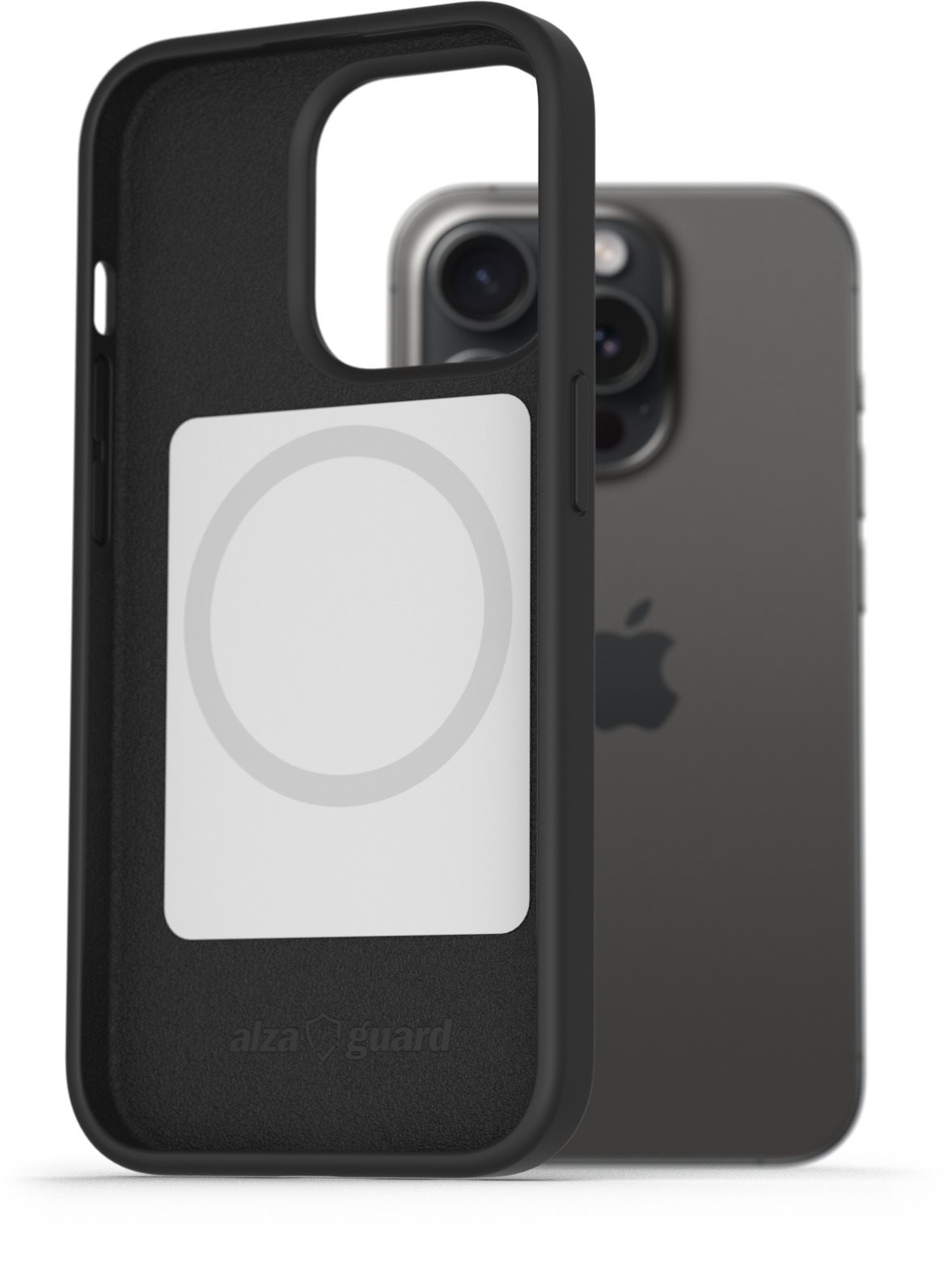 AlzaGuard Silicone iPhone 15 Pro Max Magsafe fekete tok Telefon tok