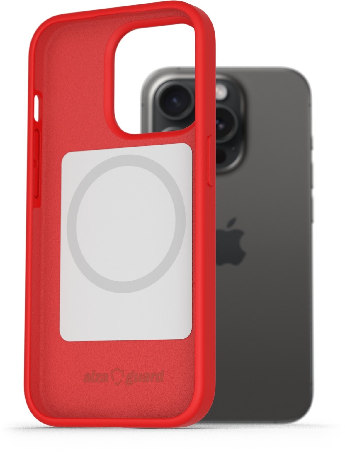 AlzaGuard Magsafe Silicone Case für das iPhone 15 Pro Max rot...
