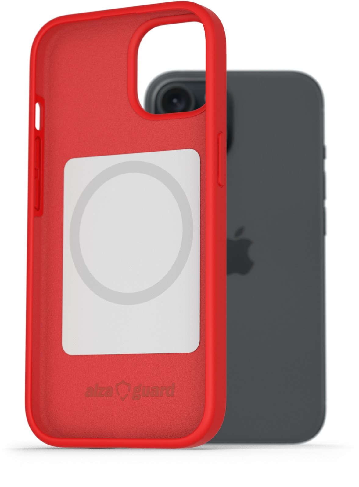 AlzaGuard Magsafe Silicone Case na iPhone 15 červený Kryt na mobil