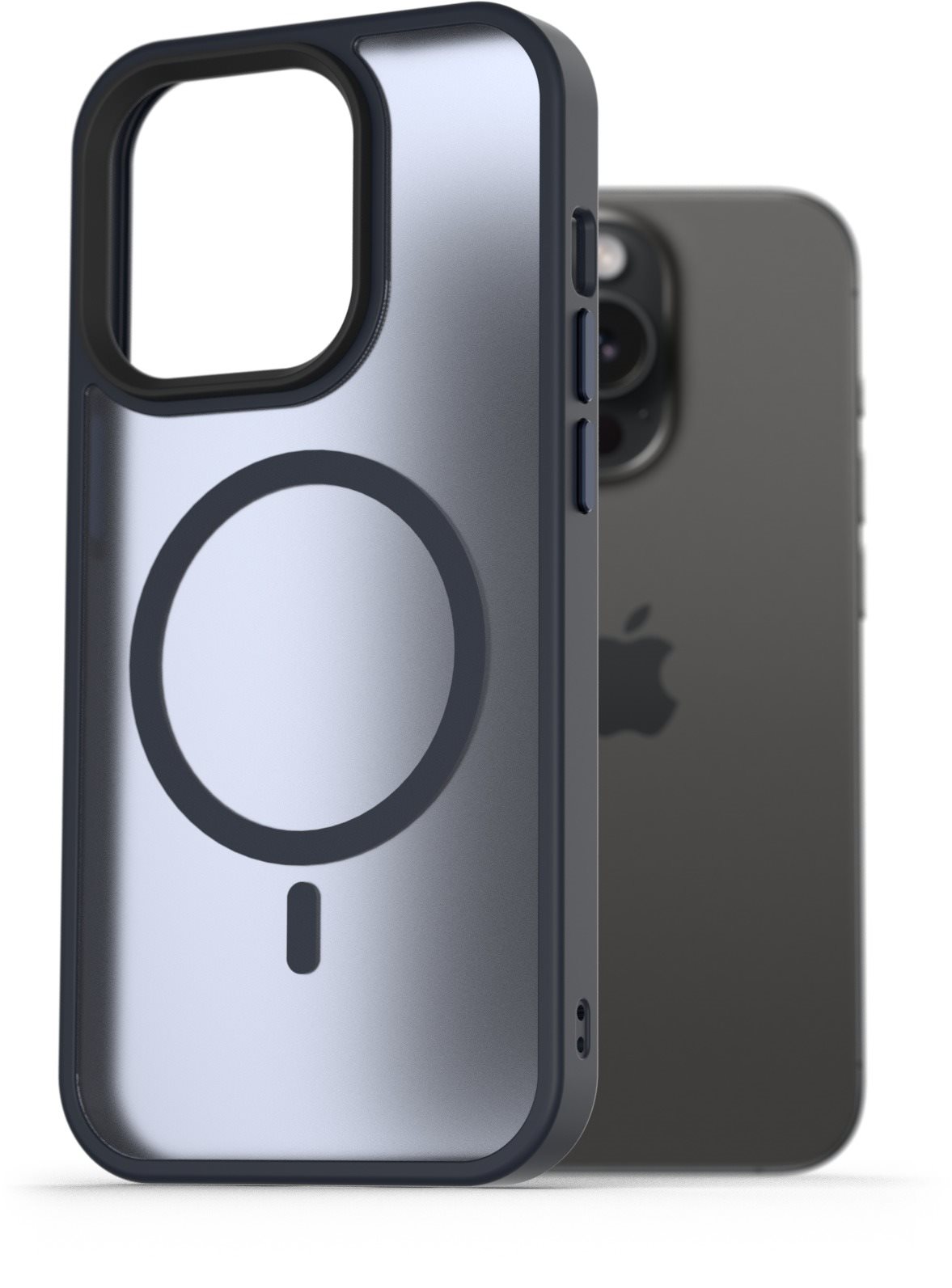 AlzaGuard Matte Case iPhone 15 Pro MagSafe sötétkék tok Telefon tok