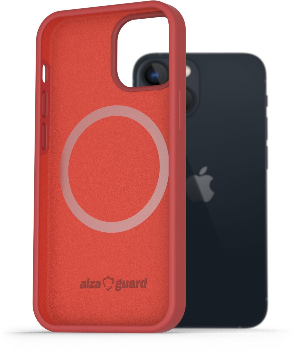 AlzaGuard Magnetic Silicone Case pour iPhone 13 Mini rouge Coque de...